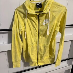 Nike Women's Yellow lightweight zipper hoodie